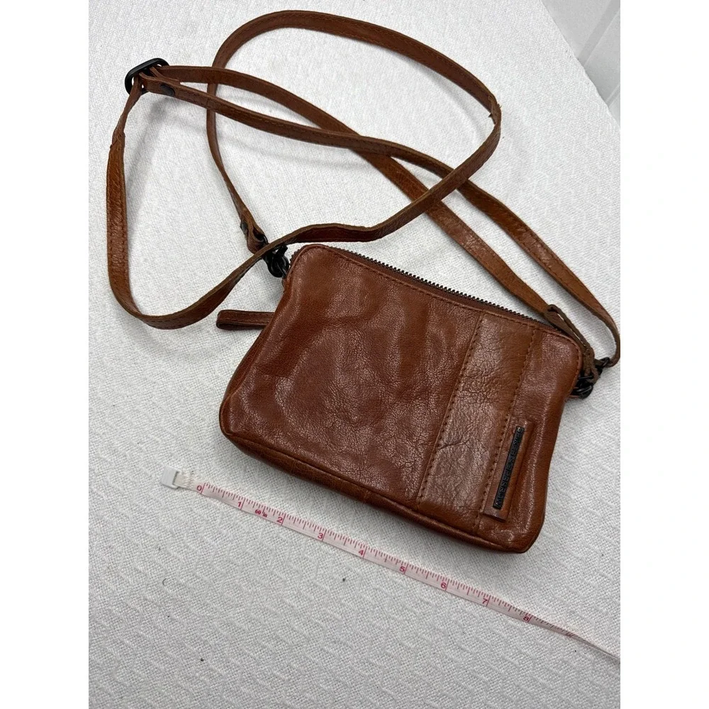 Brown Leather Crossbody Bag Small Purse‎ Pocketbook Lightweight Shoulder Bag